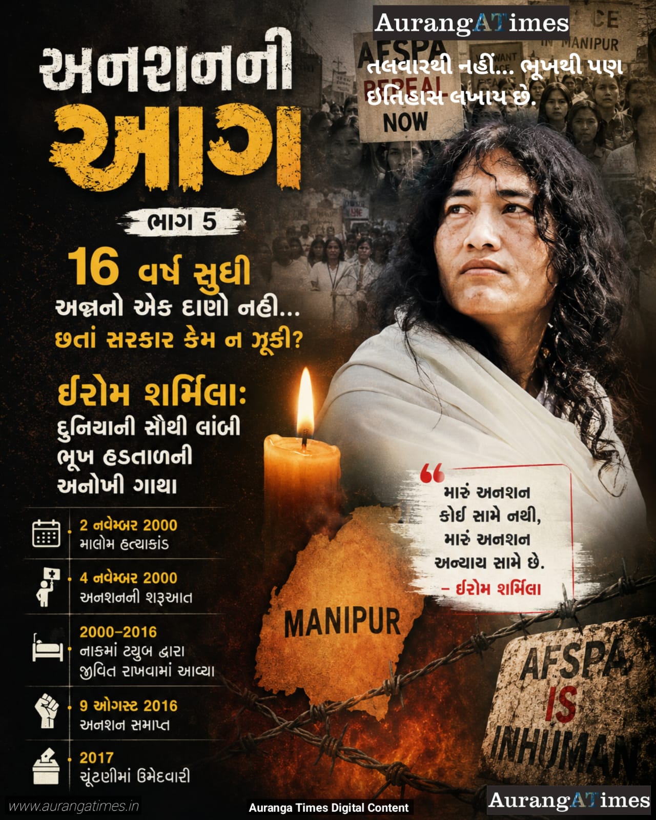 અનશનની આગ – ભાગ 5 : 16 વર્ષ સુધી અન્નનો એક દાણો નહીં… છતાં સરકાર કેમ ન ઝૂકી?