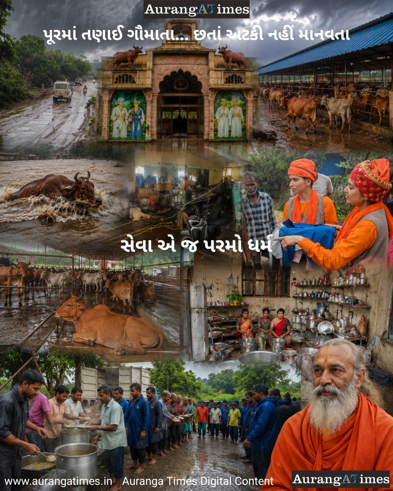 પૂરમાં તણાઈ ગૌમાતા… છતાં અટકી નહીં માનવતા